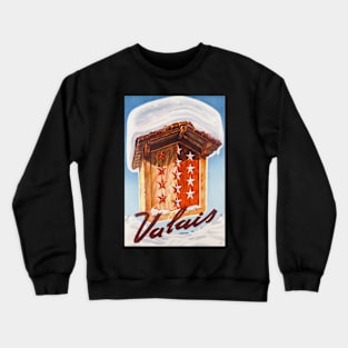 Valais, Switzerland, Ski Poster Crewneck Sweatshirt